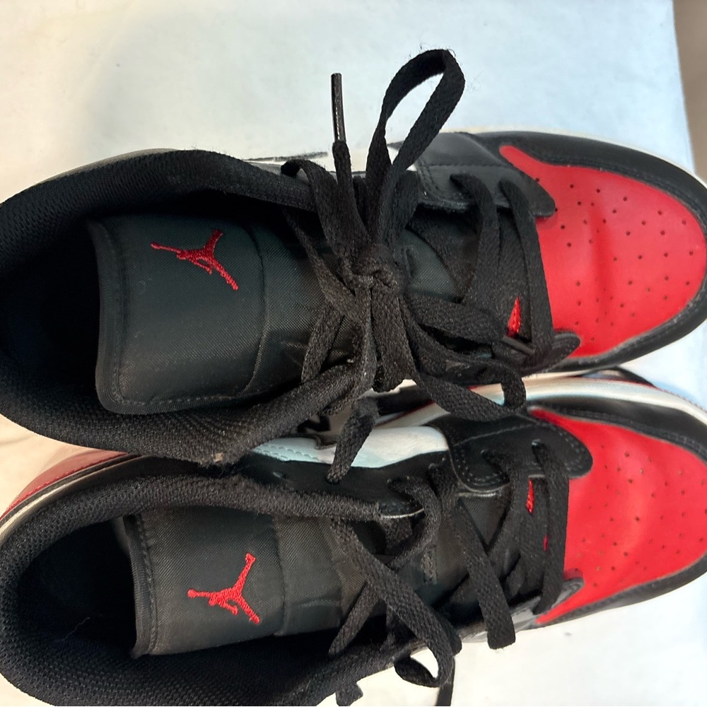 Jordan Kids' Red and Black Low-Top Sneakers
